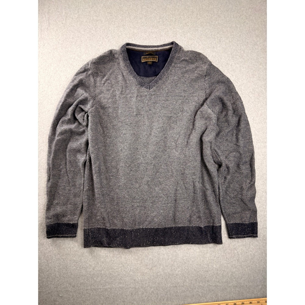 Vintage Y2K Jos. A. Bank Reserve Mens L Sweater Italian Yarn Wool Cashmere Navy